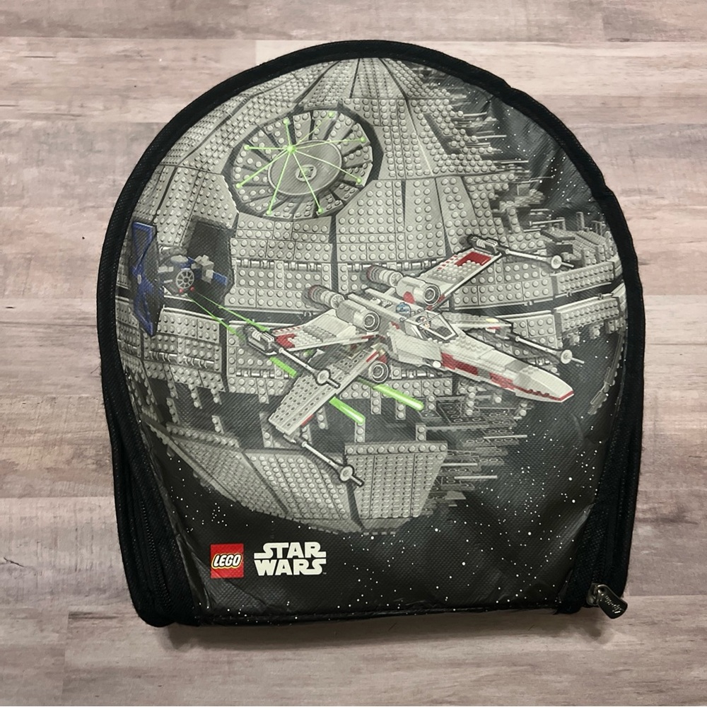 2012 Lego Star Wars Carrying Case Playset Death Star X-Wing ZipBin Toybox